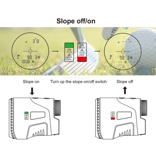 kaemeasu Laser Rangefinder Golfing Hunting Shooting Handheld Range Finder USB Charge Distance Meter D450