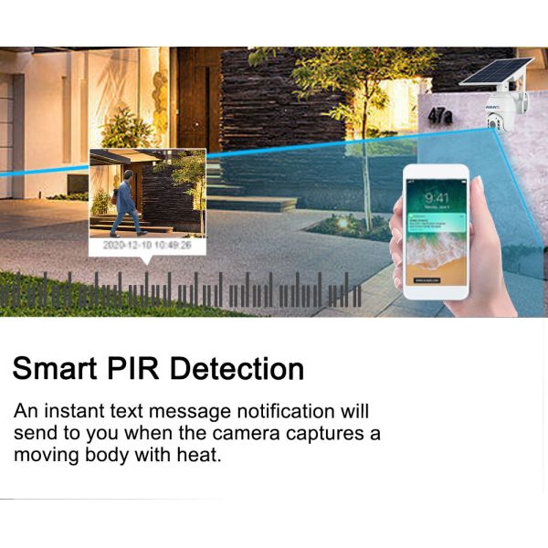 Battery Powered Solar Security Camera Systems 2K Spotlight 4MP Pan Tilt