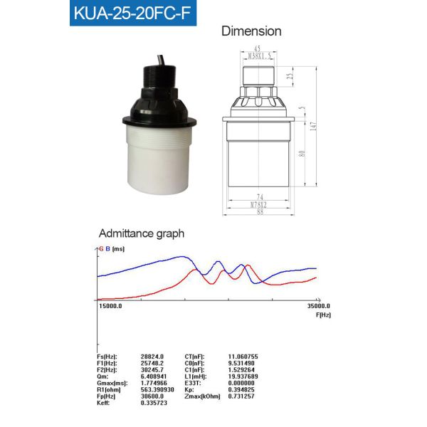 Anti Collision Ultrasonic Transducer Sensor 12m / 20m Range IP68 Waterproof