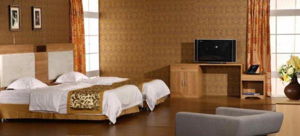 MDF Hotel and Luxury Apartment Furniture,Fabric Pad,Solid Headboard,Mattress,TV
