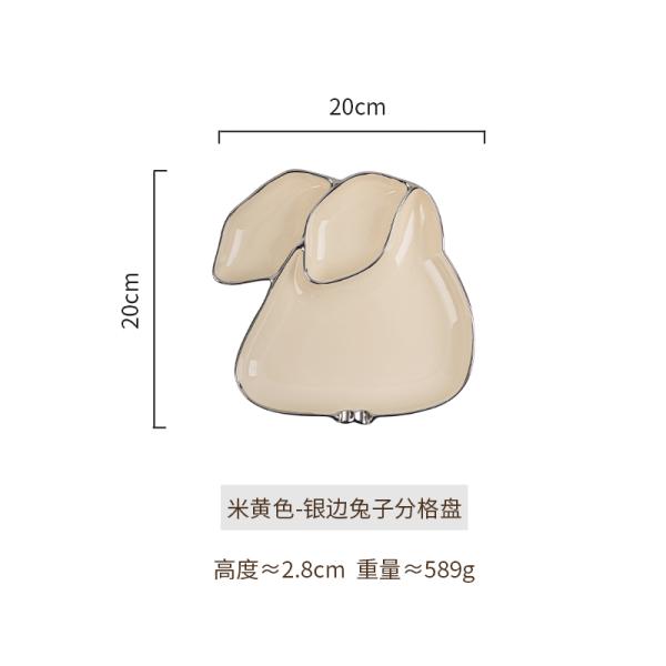 Irregular Rabbit Shape Ceramic Plate Dinnerware Type Dishes Plates for Creative Meals