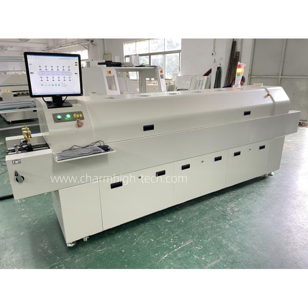 CHM-PC6635 Rail + PC Control Lead-free Reflow Oven 2200*350mm 6 temp Zones Soldering Machine