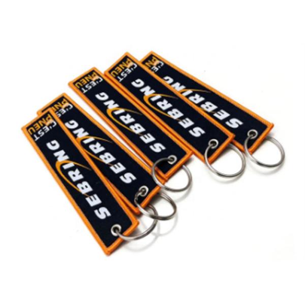 Buy Double Side  Embroidery Fabric Keychain  Customized Logo And Word at wholesale prices