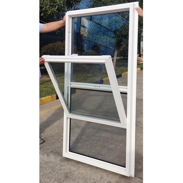 White UPVC Frame Single Hung Vinyl Windows With Grill Low E Argon Glass Windows