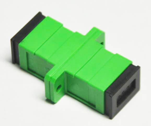 PBT Material Green SC APC singlemode Duplex Fiber Optic Adapter