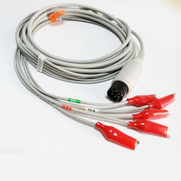6P Dixtal Omnimed Monitor Animal ECG Cable 5 Lead Grabber AAMI
