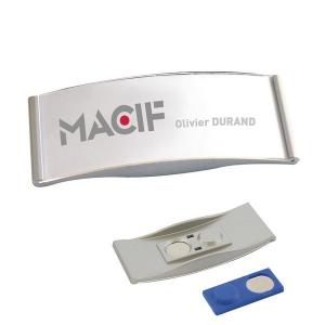 China custom professional corporate name badges magnetic name plates manufacturer on sale