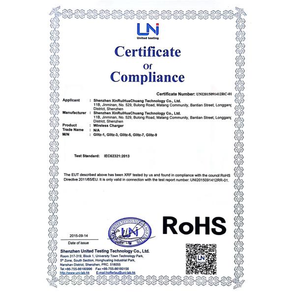 QI Fast Wireless Mobile Charger For IPhone X / 8 Lithium Battery CE FCC