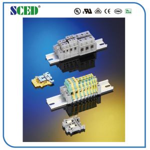 Custom 25mm 2 Uk Din Rail Terminals 12.2mm Right Angle Wire Inlet
