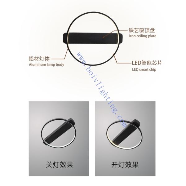 Fancy Light Fixture Ceiling Light For Round With Black And White Color