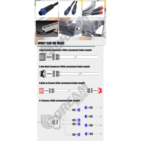 2 Way M15 IP67 Waterproof Connector Box 2 Pole Wire And 2-Pin Cable For Installation Projects Outdoor LED Lights In Cable Area