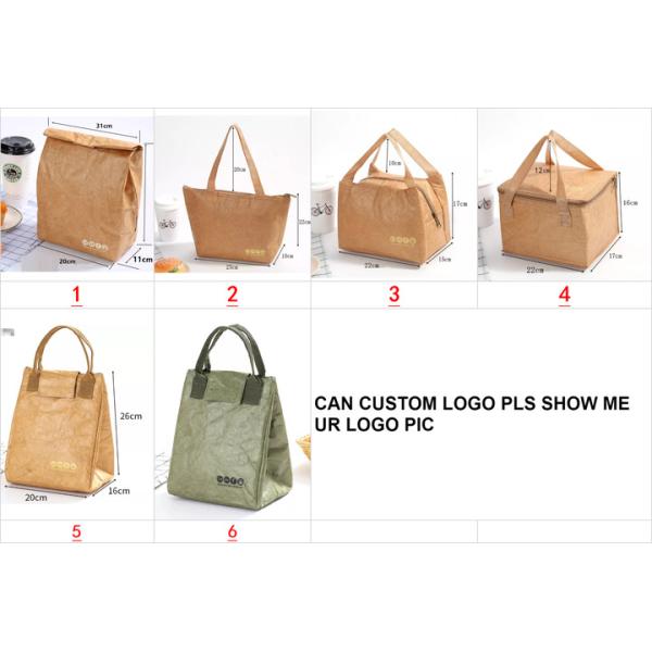 Wholesale Waterproof Portable Durable Custom Logo Thermal Kraft Picnic Cooler Insulated Paper Tyvek Lunch DuPont