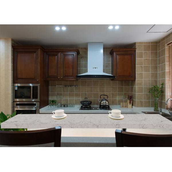 White And Gray Quartz Countertops Polishing Man Made Quartz Stone Worktop