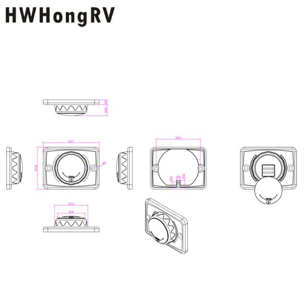 12V /24VDC Quick Charge USB Car Outlet Adapter with sliding cover RV campervan 2 Port USB C Car Charger Socket