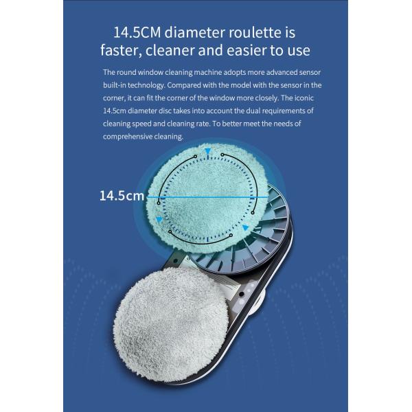 24V 80W Smart Window Cleaning Robot with 120-150 Min Runtime