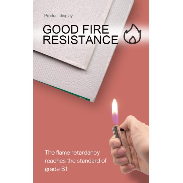 8.5mm Square Edge PVC Gypsum Ceiling Tile Heat Insulation Moisture Proof