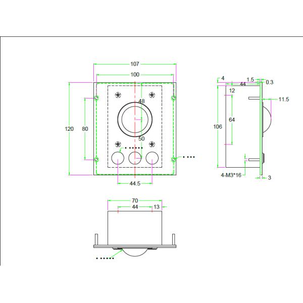 Ruggedized 38mm Optical Trackball Pointing Device Panel Mount OTB