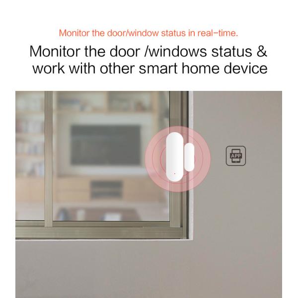 Manufacturer Tuya Smart Door Magnetic Sensor Wifi Automatic Door Window Sensor Alarm Work With Google Alexa