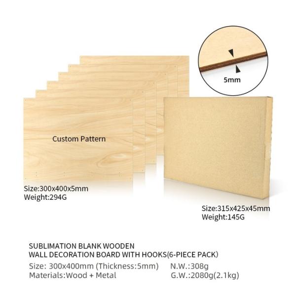 Sublimation Key Hanger Diy Printing Door Hanger Home Decorative Wood Blanks For Sublimation