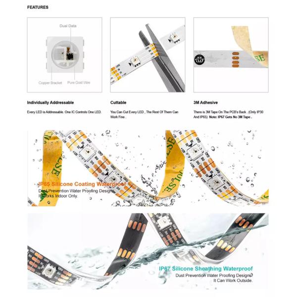Hongtop 5m/roll 3- SK6812 RGB RGBW RGBWW RGBNW RGBCW LED Strip Light for Furniture