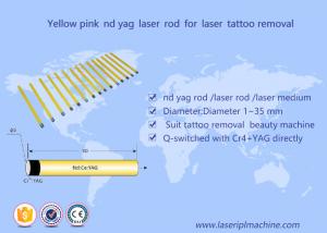 China Medical Nd Yag Laser Tattoo Removal Machine Rod Yellow Pink Crystal 5*85mm on sale