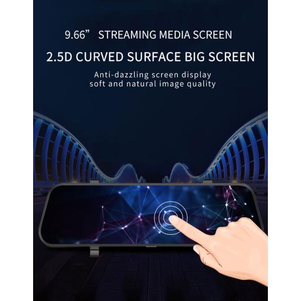 IPS 1080P Dashboard Camera 9.66 Inches 1440P Mirror Dashboard Camera Big Screen GPS Supported