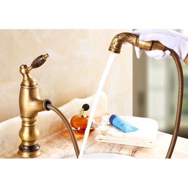 CE Retractable European Antique Pull Out Retro Bathroom Sink Faucets