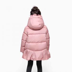 China Boutique Toddler Designer Clothes Hooded Winter Warm Kids Down Infant Girls Khaki Jacket on sale
