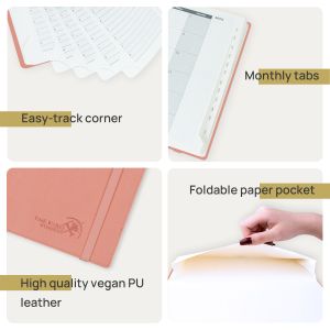 POPRUN Pink Academic Planner With Weekly Schedule And Monthly Overview