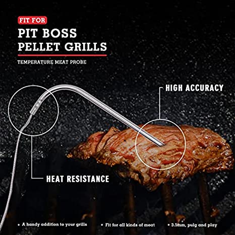 3.5mm Plug Waterproof BBQ Temperature Sensor Probe Replacement for Pit Boss Meat Pellet Grills