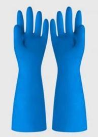 China 33CM Industrial Nitrile Gloves Solvent Resistant 15 Mil Blue Household Task Use on sale