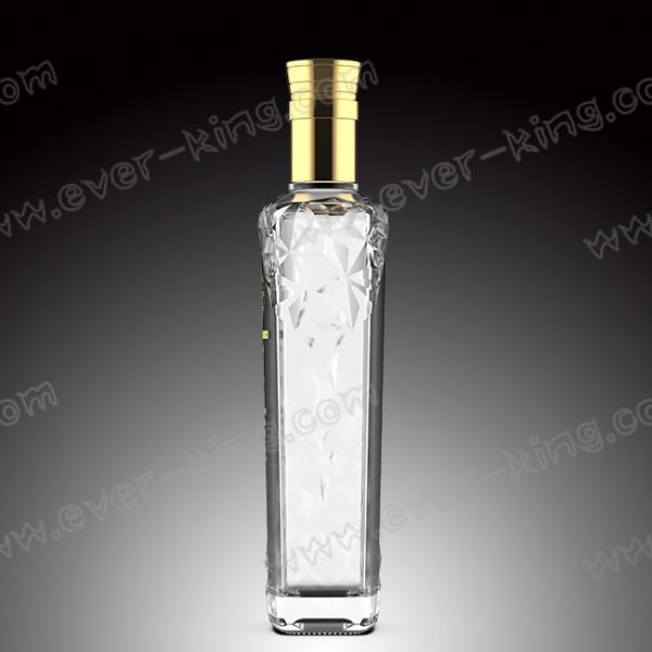 Transparent Embossing Premium Bespoke Tequila Rectangular Bottle