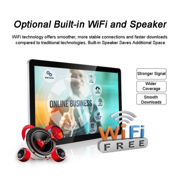 27 Inch Wall Mount Embedded LCD Industrial Touch Panel PC With Printer VGA DVI Port