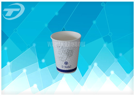 Slipproof Double Wall Disposable Paper Cups With Corrugated Paper Outside