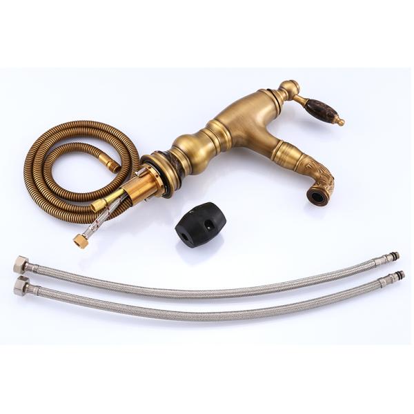 CE Retractable European Antique Pull Out Retro Bathroom Sink Faucets