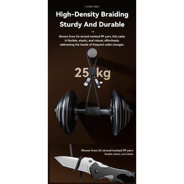 ESSAGER ES-X59 Series 2 in 1 USB-A to USB C Lighting Charging Cable