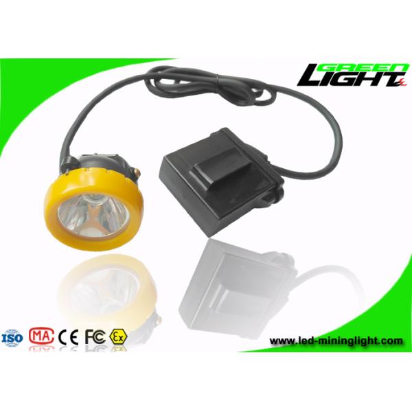 IP68 Led Miners Cap Lamp 10000lux 7.8Ah Li - Ion Battery With Silicon Button Cap