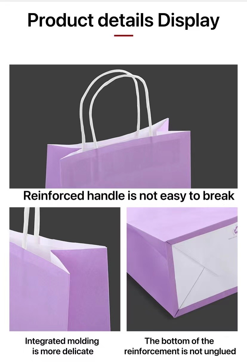 15x8x21cm Fluorescent Color Paper Shopping Bags With Logo