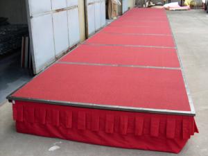 Quality Folding Steel Stage Platform Hotel Stage Mobile Portable With Wheels / Carpet for sale