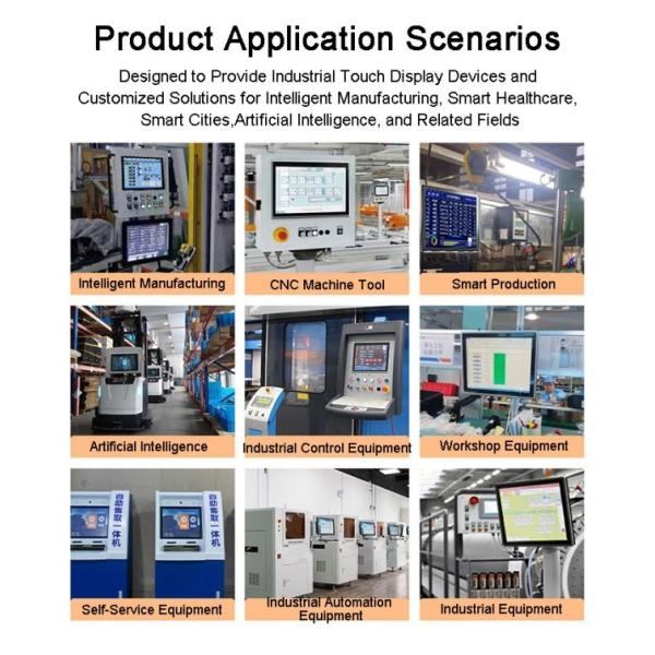 19 inch Thin Comercial Front Open Frame Embedded Ip65 All in One Workshop Wall-Mounted Touch Display