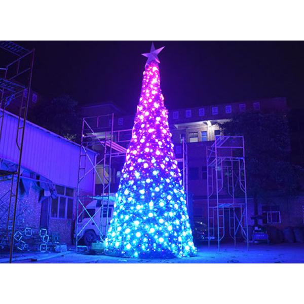 Custom large Christmas tree RGB lights music synchronization DMX512 control decorative iron Christmas tree light show