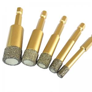 Quality 6mm Vacuum Brazed Diamond Finger Bits for Marble Drilling Feed Rate 24-48 per minute for sale