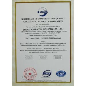 Zhengzhou Baiyun Industrial Co., Ltd. Certifications