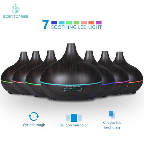 Wood Grain 300ml 50ml/H Ultrasonic Air Aroma Humidifier 0.65A