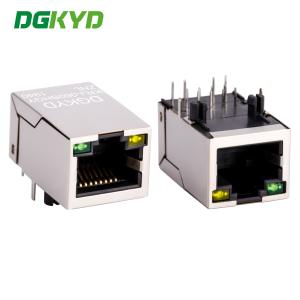 China Communication Connection Socket RJ45 With Transformer Integrated Magnetics Jack  RJ45 Ethernet Socket 100Mbps Transformer With Light And Shielding Ethernet Filter KRJ-060SHGYZNL on sale