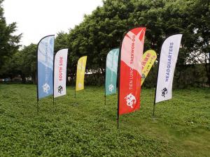 Quality OEM Logo Outdoor Beach Flag Promotional Feather Banner Stand for sale