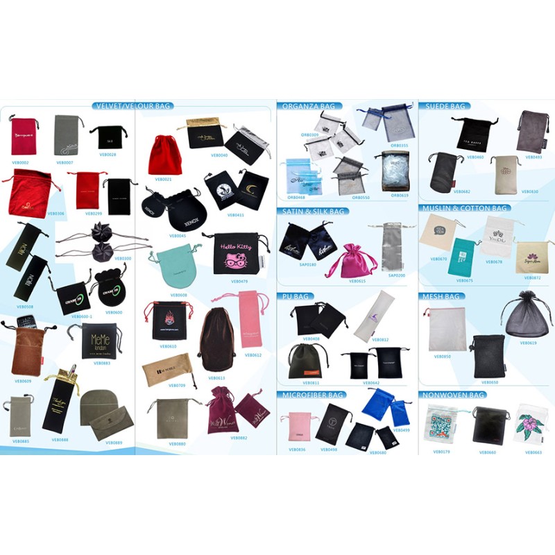 Silkscreen Biodegradable Drawstring Pouch Bags Small Custom PU Leather Nanometer