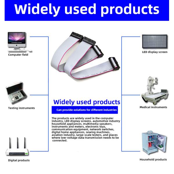 1.27mm Pitch IDC Cable Assemblies AMP 215083 Red Color Connector Micro Match 12P