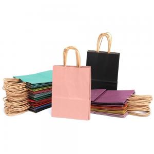 Quality CMYK 4 Color Offset Printing Kraft Paper Bags With Handle For Business Gravure Printing for sale
