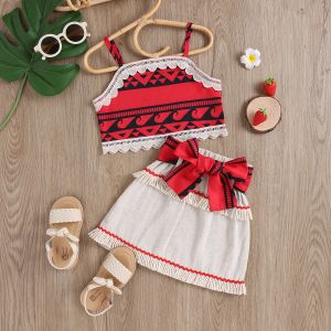 Quality Cotton Ethnic Bohemian Style Girl Child Short Skirt Suit 3Y-8Y for sale